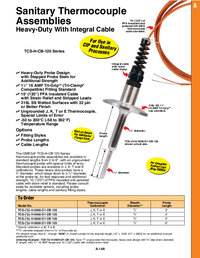 Thumbnail of document Data Sheet - TCS Integral Cable Thermocouples Type T, J & K Sanitary Probes